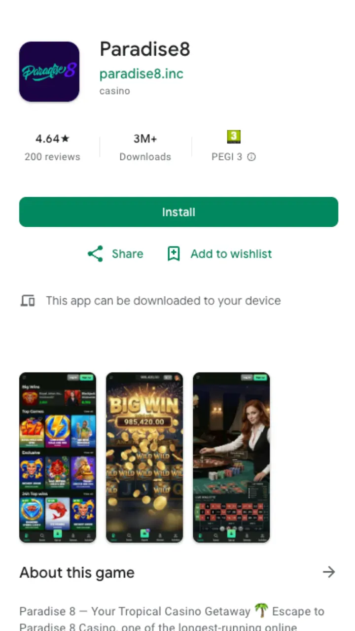 Paradise8 app